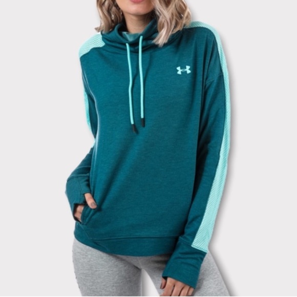 Under Armour Featherweight Fleece Funnel Neck Sweatshirt Women’s Size Medium - Picture 1 of 10